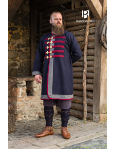 Medieval coat Rus Kosma model, Dark Grey-Red
