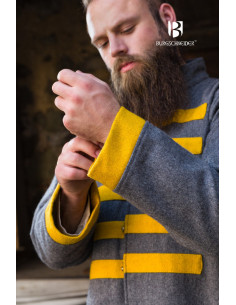 Medieval coat Rus Bartosz model, Dark Grey-Yellow 2