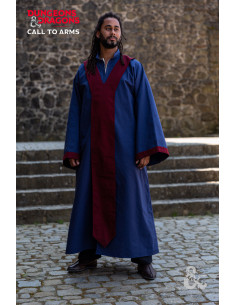 Medieval Wizard's Tunic, Dark Blue-Bordeaux
