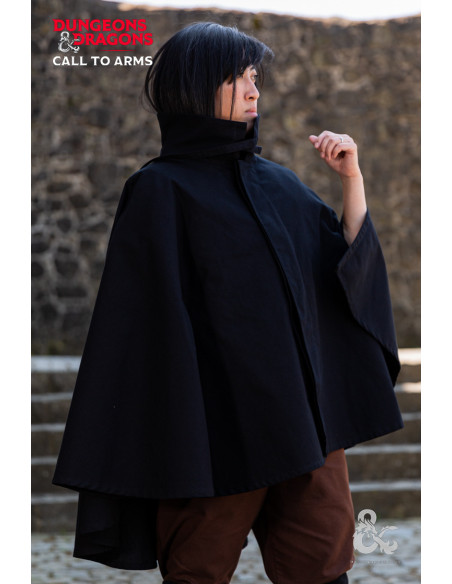 Short medieval cape of the Rogue, black