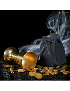 Medieval leather LARP bag (12.7 x 10.1 cm.)