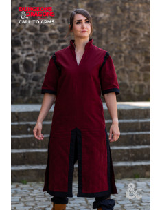 Medieval warrior's tunic, burgundy-black