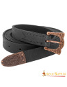 Black Viking narrow belt with buckle and plate