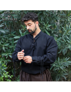Medieval cotton shirt Luigi model, black