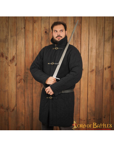 Medieval padded cotton gambeson type 10, black
