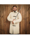 Medieval padded cotton gambeson type 10, ecru