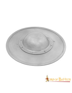 Functional round steel shield, for fencing