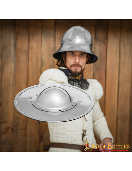 Functional round steel shield, for...