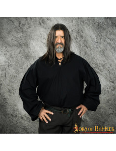 Medieval cotton shirt Usna model, black