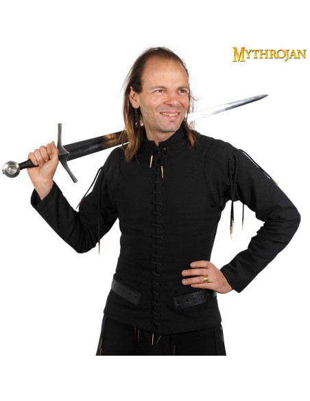 Men's Medieval Lace-Up Jacket in Black