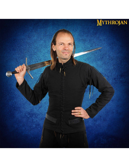 Men's Medieval Lace-Up Jacket in Black