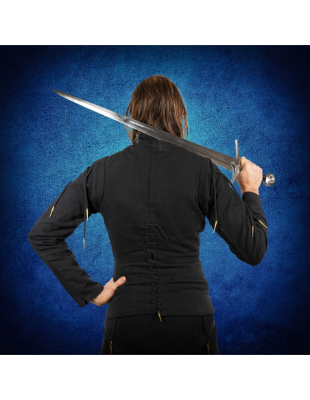 Men's Medieval Lace-Up Jacket in Black