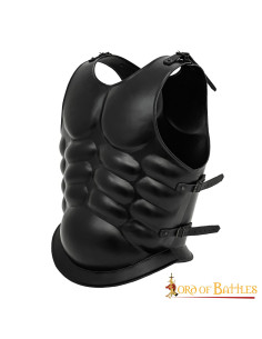 Roman cuirass blackened steel with straps