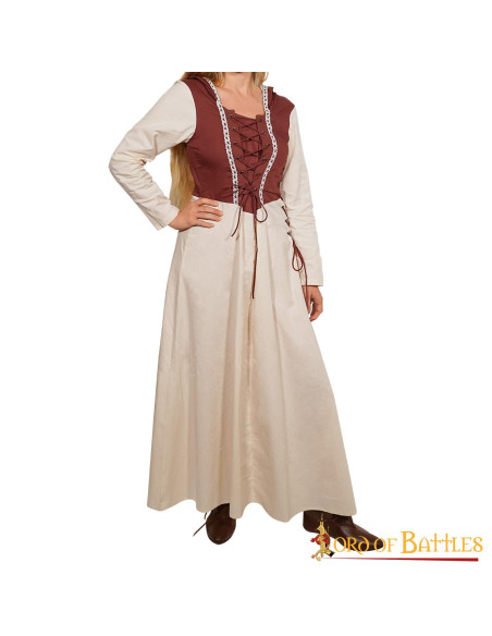 Medieval cotton dress maiden model