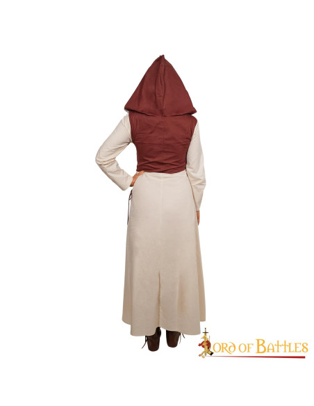 Medieval cotton dress maiden model