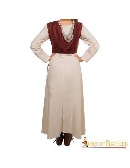 Medieval cotton dress maiden model