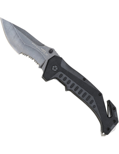 Black Field Sniper Serrated Rescue Knife