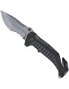 Black Field Sniper Serrated Rescue Knife