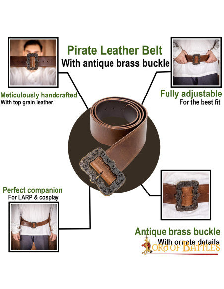 Captain Jack Sparrow leather belt -...