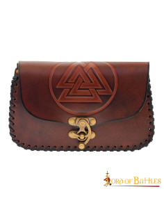 Viking leather waist bag Valknut model