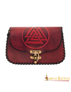 Viking leather waist bag Valknut model 2