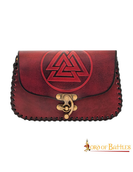 Viking leather waist bag Valknut model
