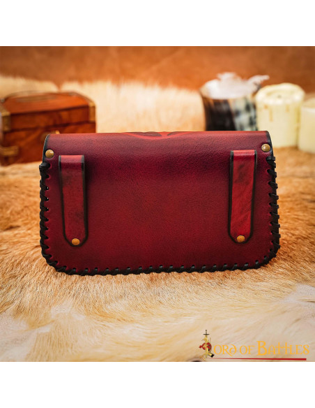 Viking leather waist bag Valknut model