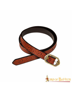 Medieval leather belt with embossed Celtic knots 2