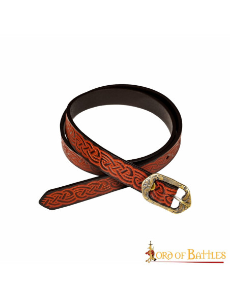 Medieval leather belt with embossed...