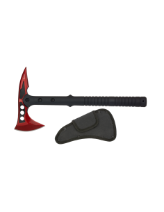 Albainox brand tactical ax red - black with sheath