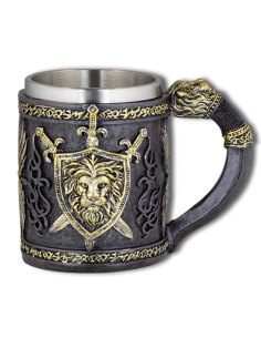Fantasy resin cup model shield with lion