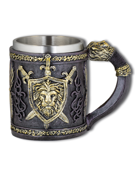 Fantasy resin cup model shield with lion