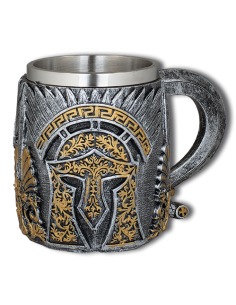 Fantasy resin cup golden helmet model