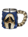 Fantasy resin mug skull model, blue - white