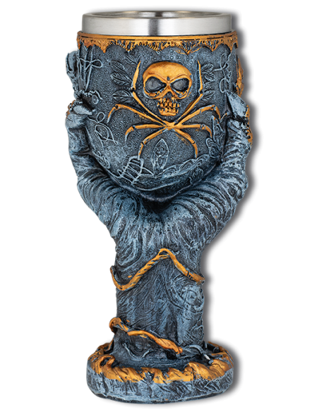 Fantasy resin cup hand model, gray -...