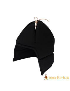 Black padded lining for medieval basinet