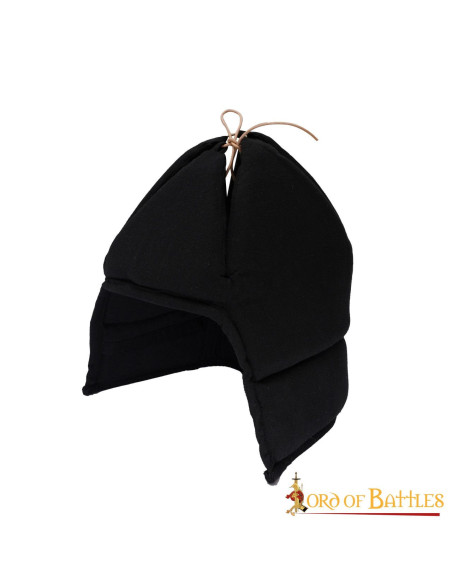 Black padded lining for medieval basinet