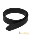 Medieval smooth leather belt without buckle, black