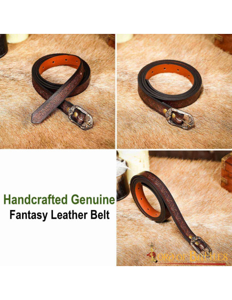 Handmade medieval belt with fantasy...