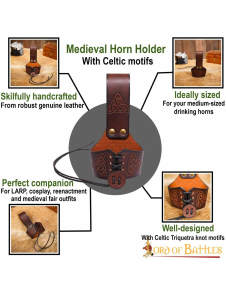 Handmade baldric for horns with...