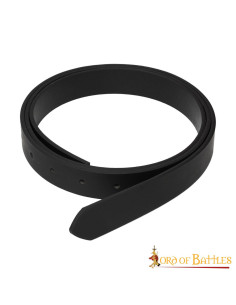 Medieval black leather belt without buckle, (2.5 cm.)