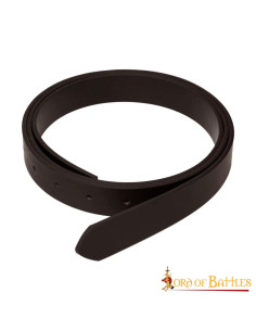 Medieval brown leather belt without buckle, (2.5 cm.)