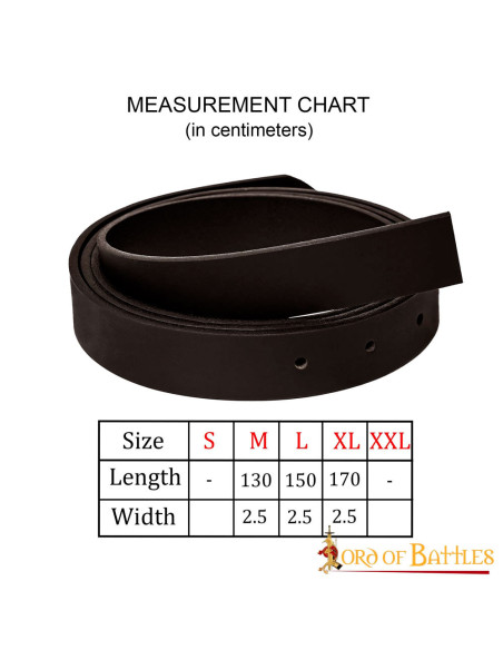 Medieval brown leather belt without...