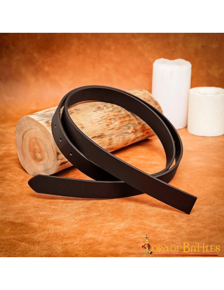 Medieval brown leather belt without...