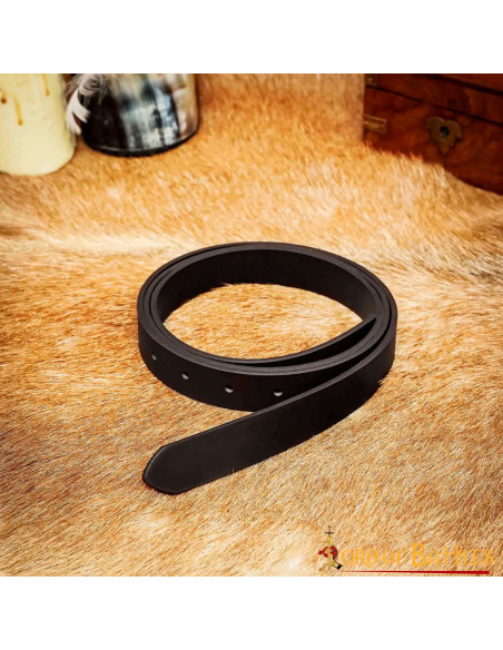 Medieval brown leather belt without...