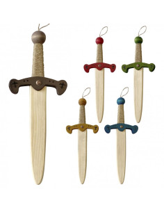 Wooden dagger assorted colors for children (35 cm.)