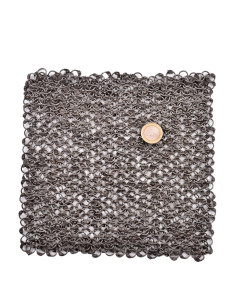 Riveted chain mail piece, natural finish (20x20 cm.)