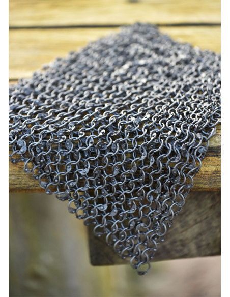 Riveted chain mail piece, natural...