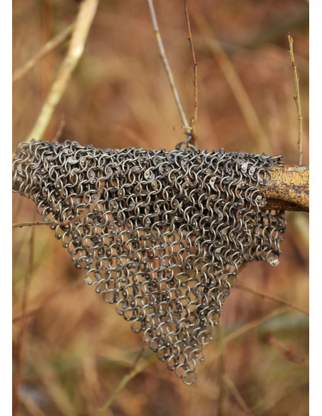 Riveted chain mail piece, natural...
