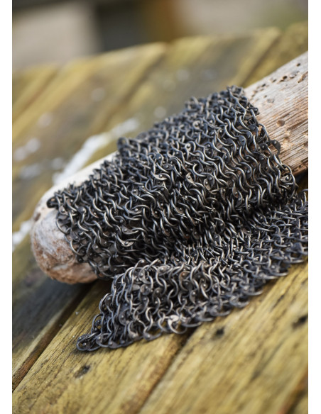 Riveted chain mail piece, natural...